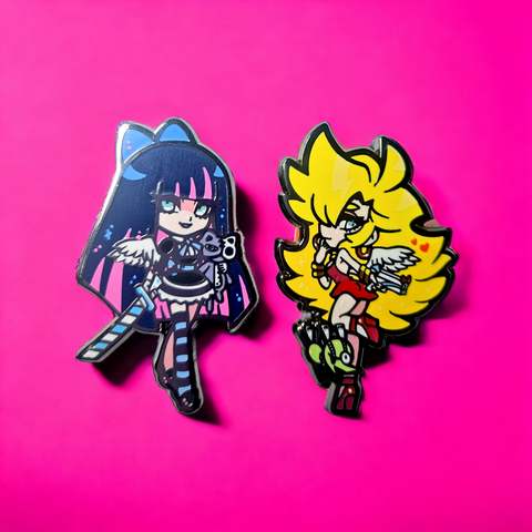 Panty and Stocking Enamel Pins (pre-order)